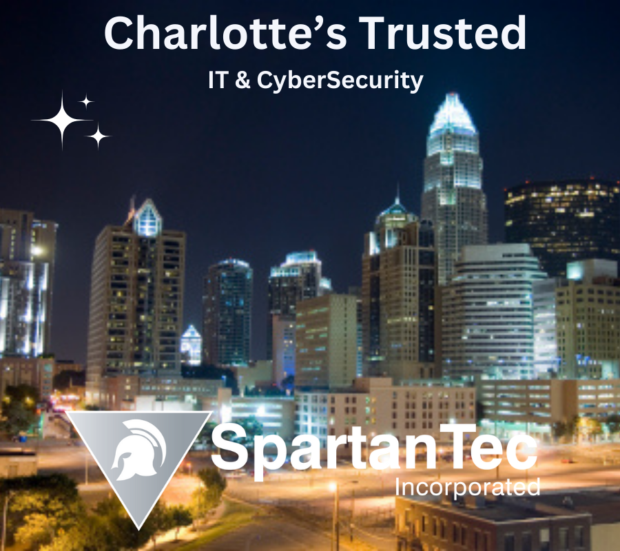 image shows charlotte nc at night with SpartanTec logo overlaid on it